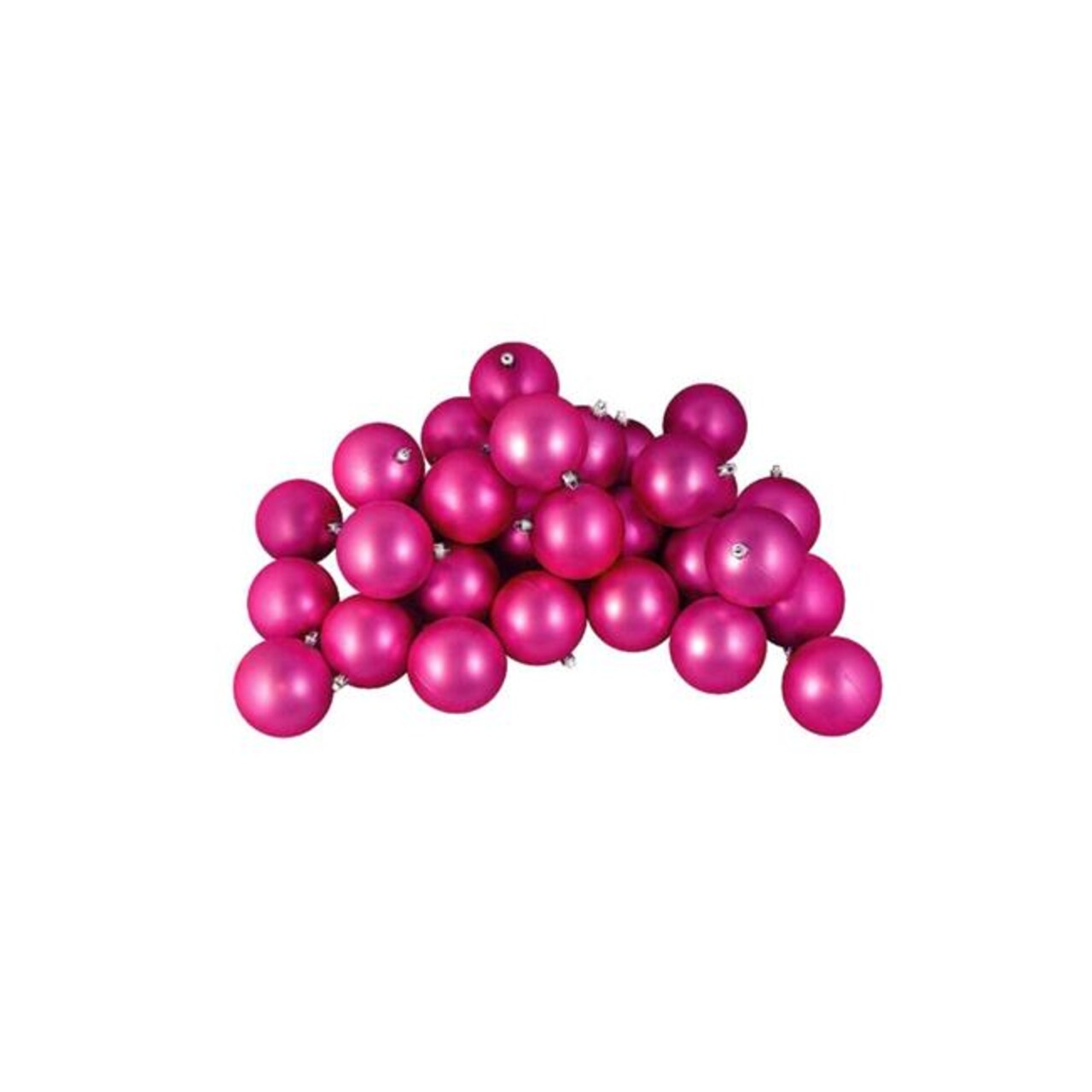 Northlight 32275411 3.25 in. Shatterproof Christmas Ball Ornaments, Matte &#x26; Pink Magenta - 32 Piece